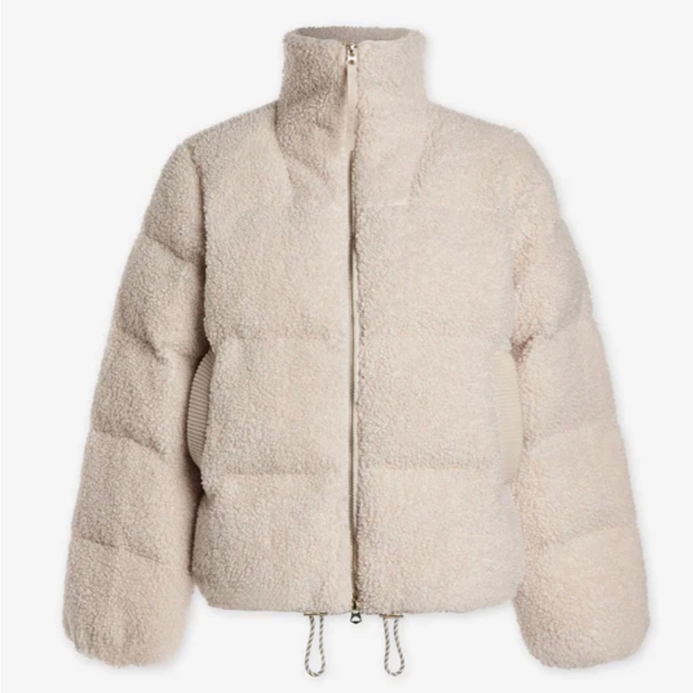 New Varley Wilkins Sherpa Puffer Jacket Sandshell Retail $248 Sold Out! Small